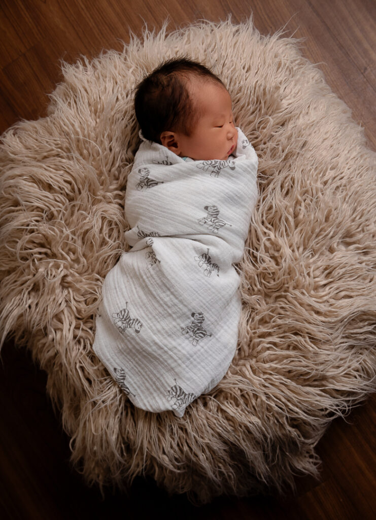 Swaddled newborn
