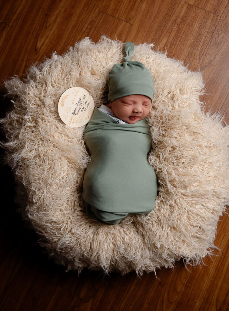 Studio lighting setup for newborn photography, indoor photography studio Wisconsin