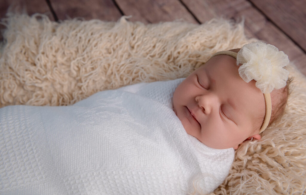Swaddled newborn