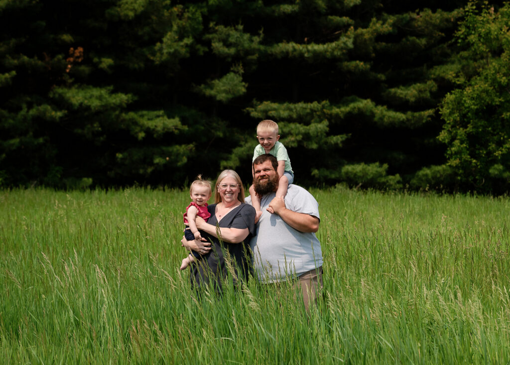 Newborn photography studio in New Richmond Wisconsin with neutral backdrops and professional lighting